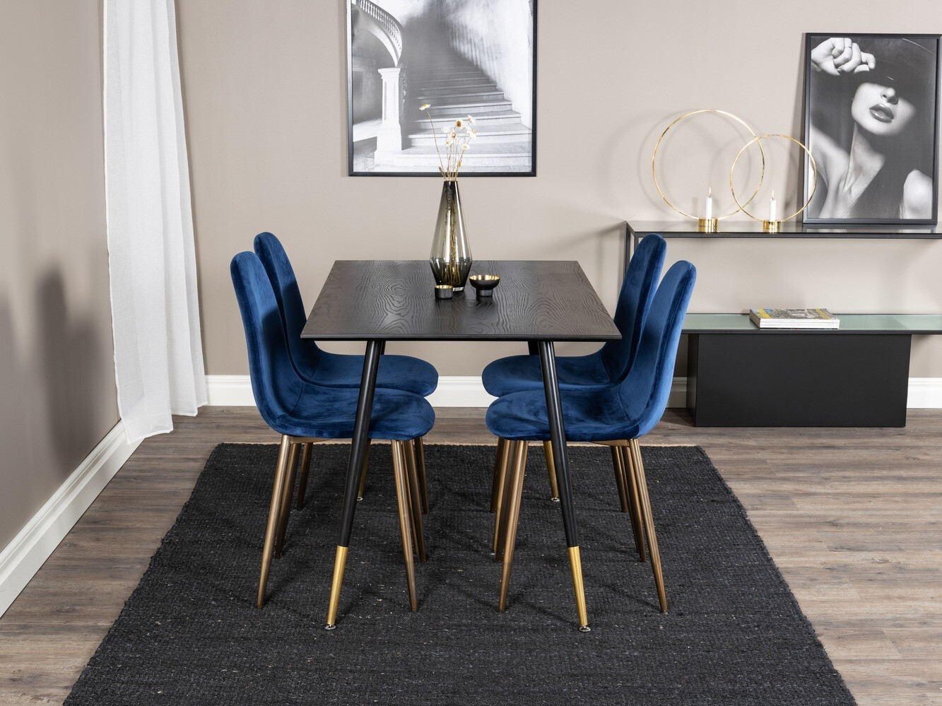 Étkezőgarnitúra Dallas 1693 (Kék + aranysárga)