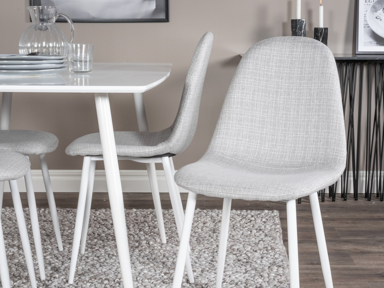 Étkezőgarnitúra Dallas 2040 (Fehér + Világosszürke)