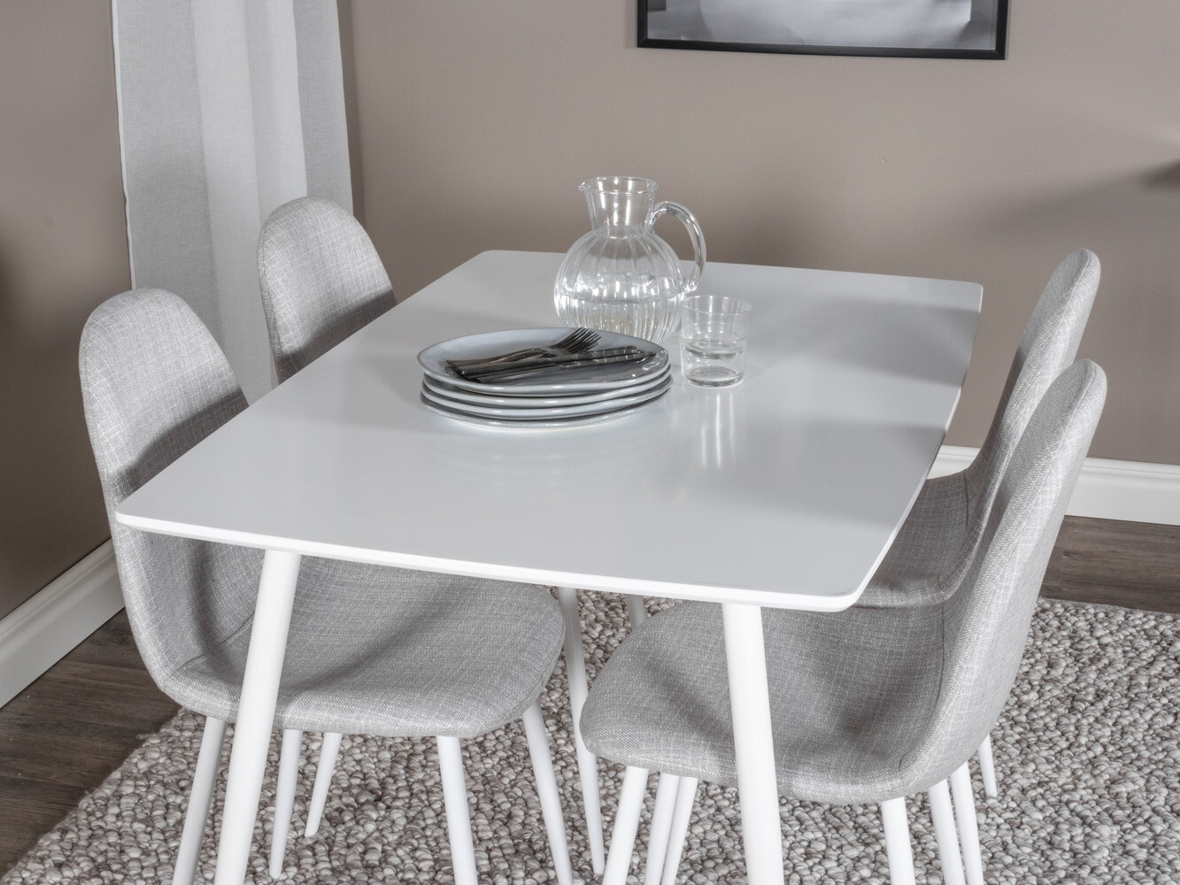 Étkezőgarnitúra Dallas 2040 (Fehér + Világosszürke)