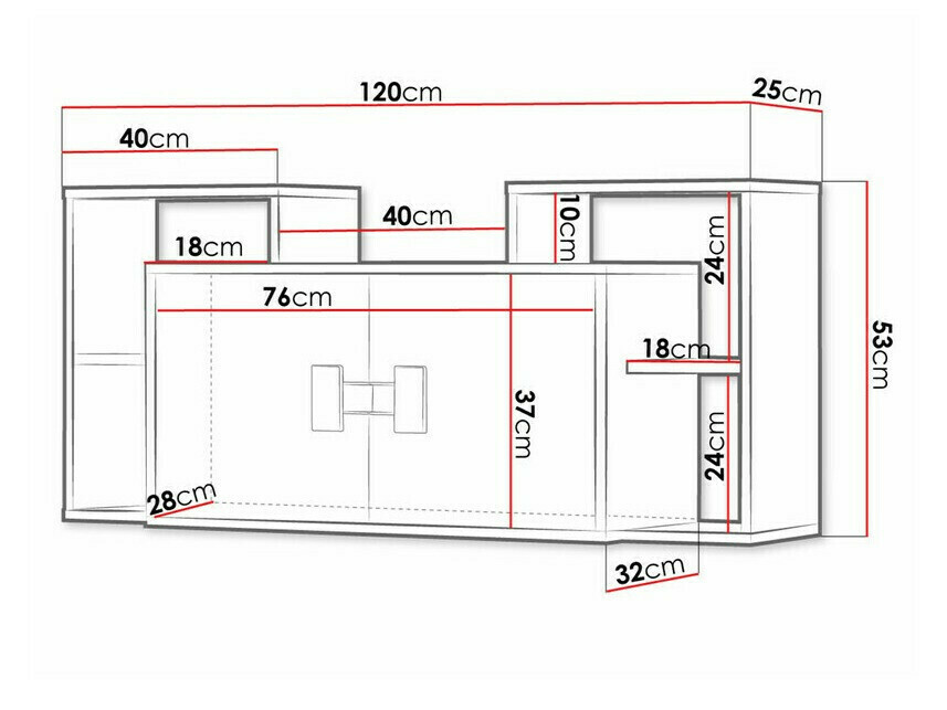 Fali szekrény Florevi 107 (Matt fehér + Artisan tölgy)