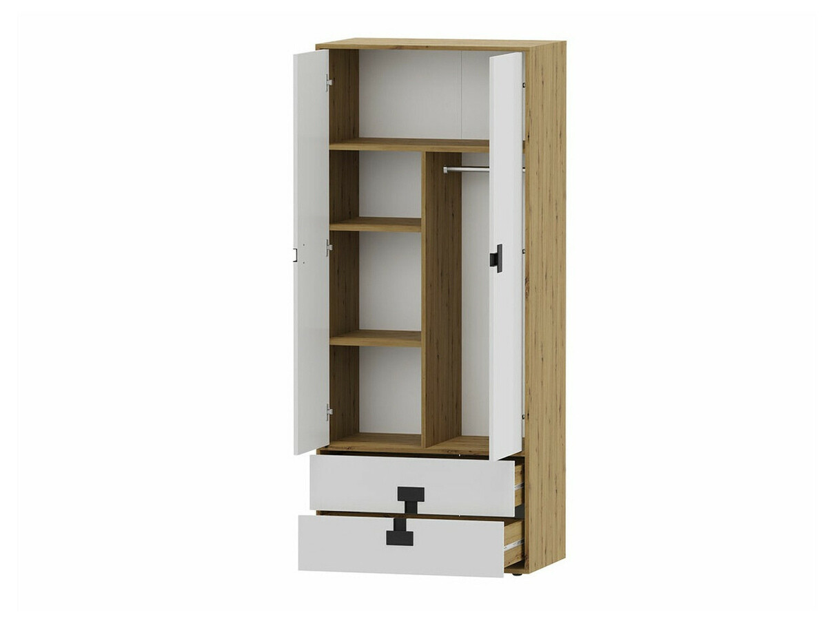 Otthoni iroda készlet Florevi 104 (Matt fehér + Artisan tölgy)