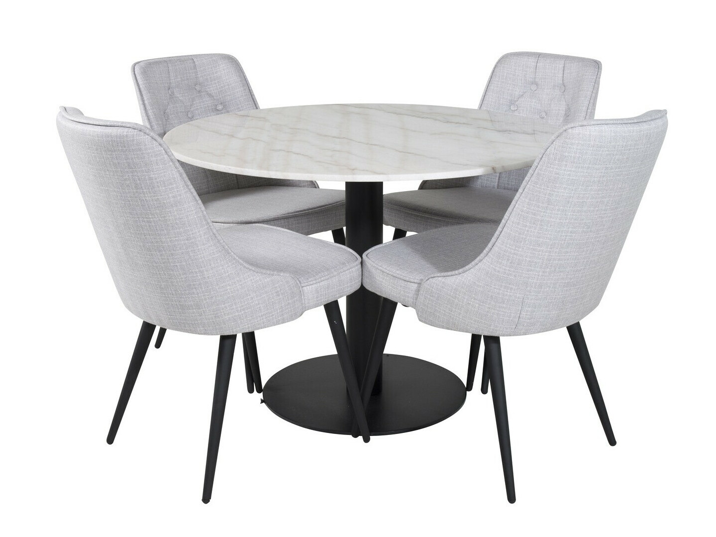 Étkezőgarnitúra Dallas 2570 (Világosszürke + Fekete)