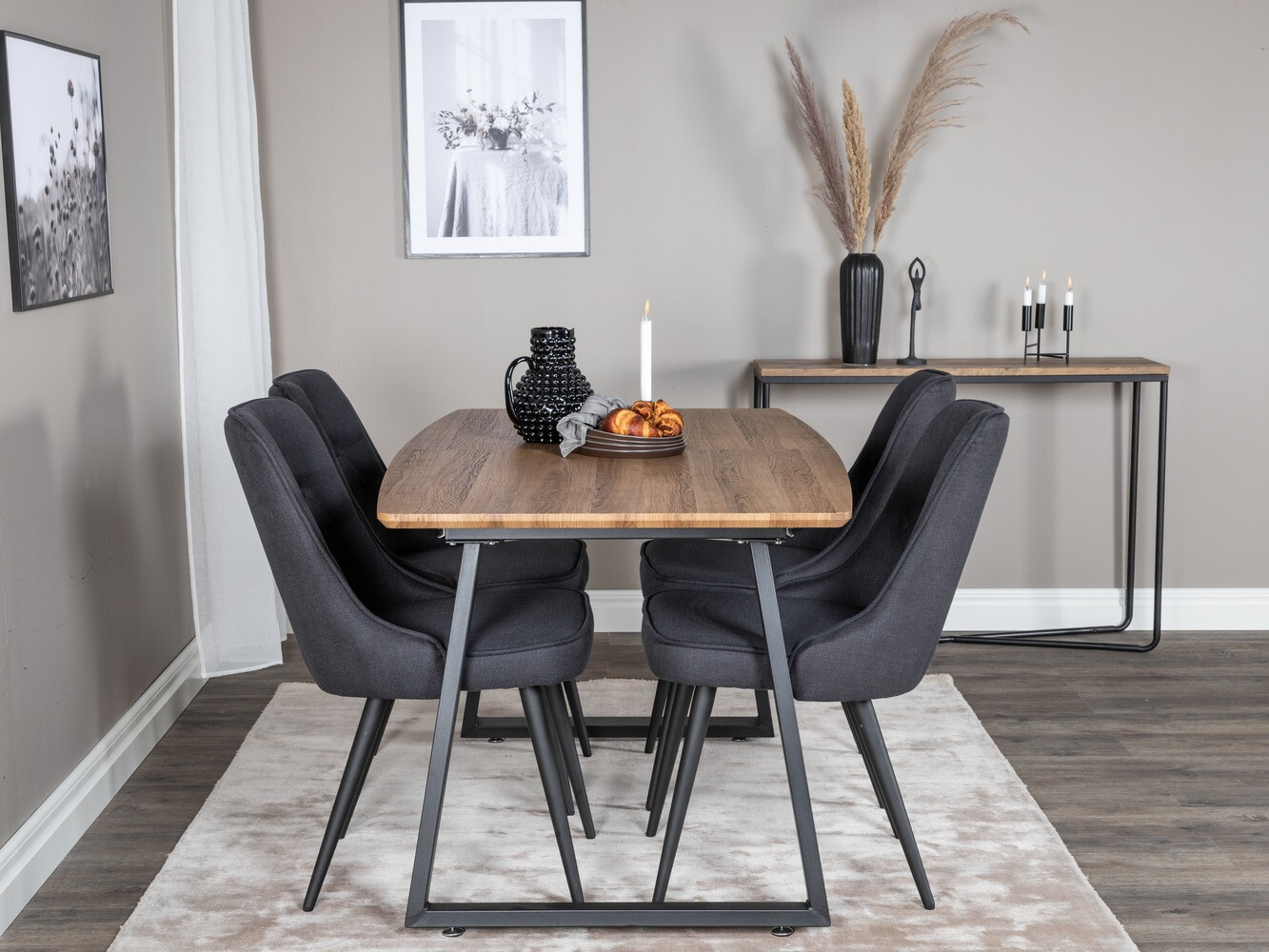 Étkezőgarnitúra Dallas 332 (Fekete)