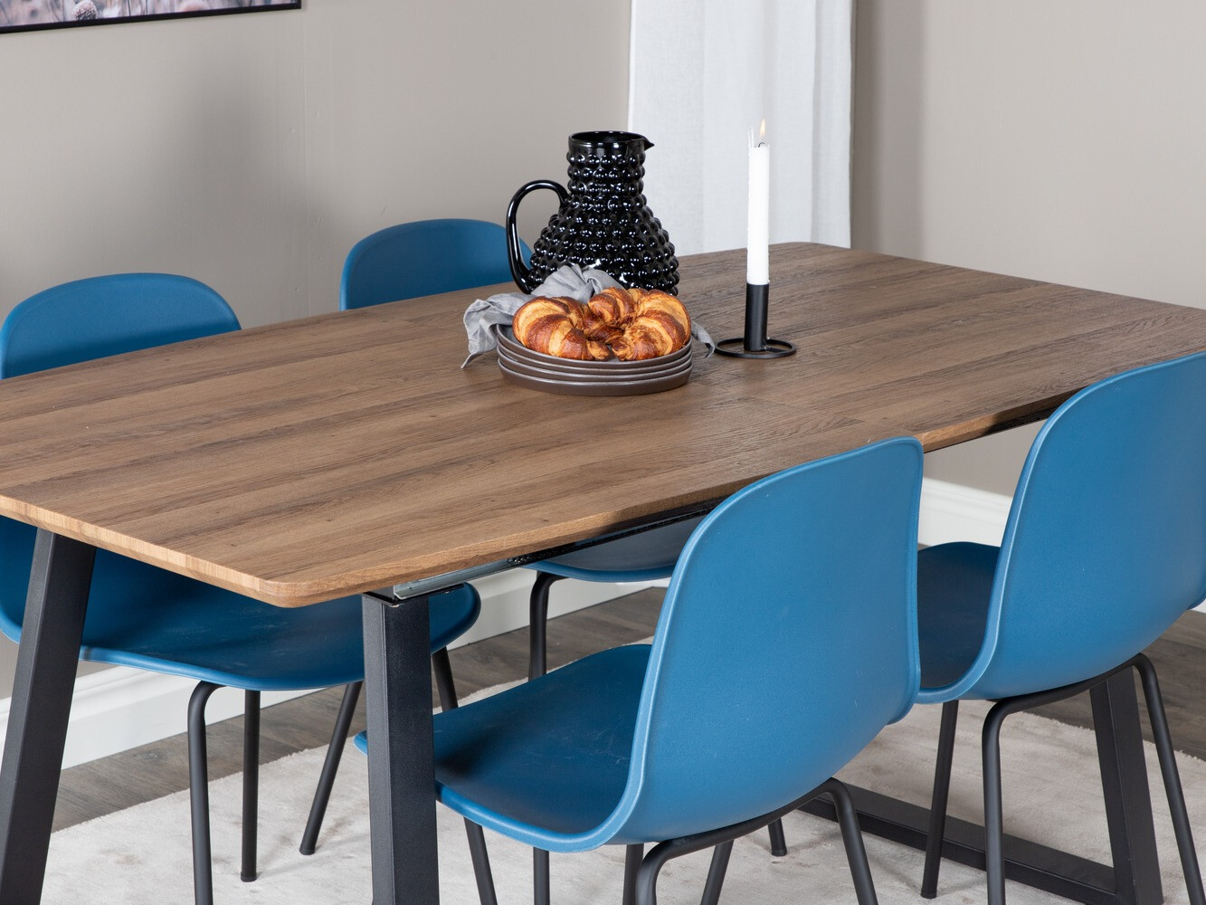 Étkezőgarnitúra Dallas 333 (Kék + Fekete)