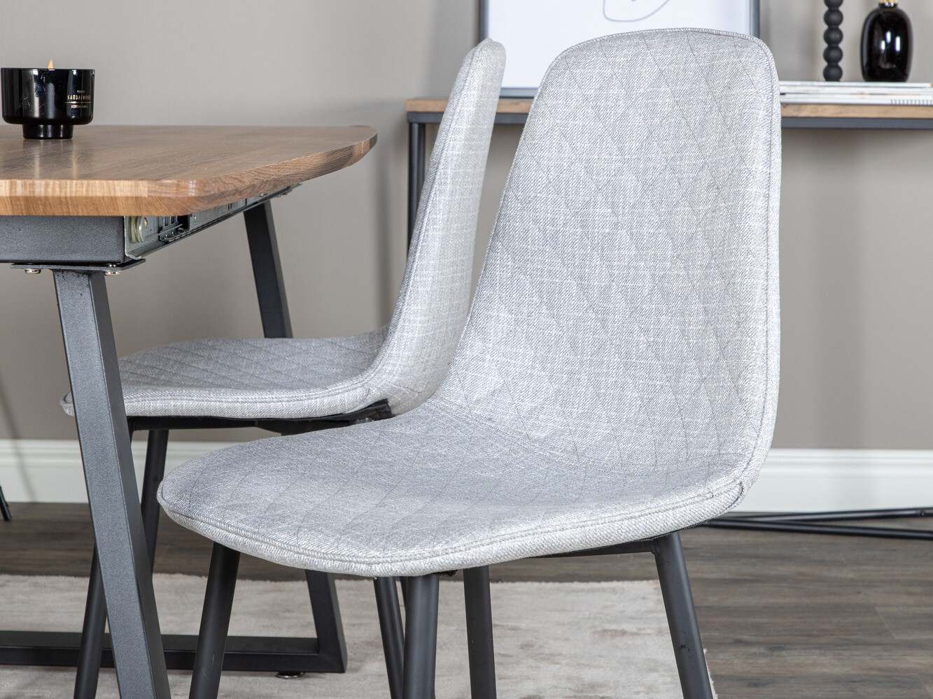 Étkezőgarnitúra Dallas 336 (Világosszürke + Fekete)