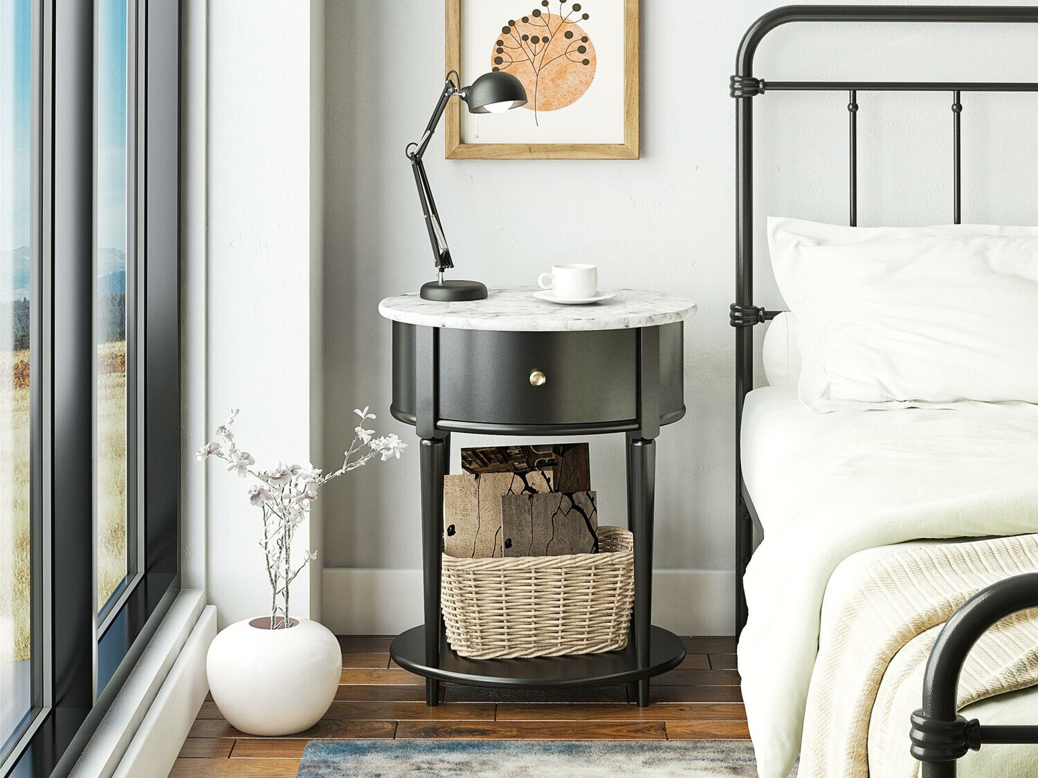 Kisasztal Tulsa 233 (Fekete + Fehér márvány)