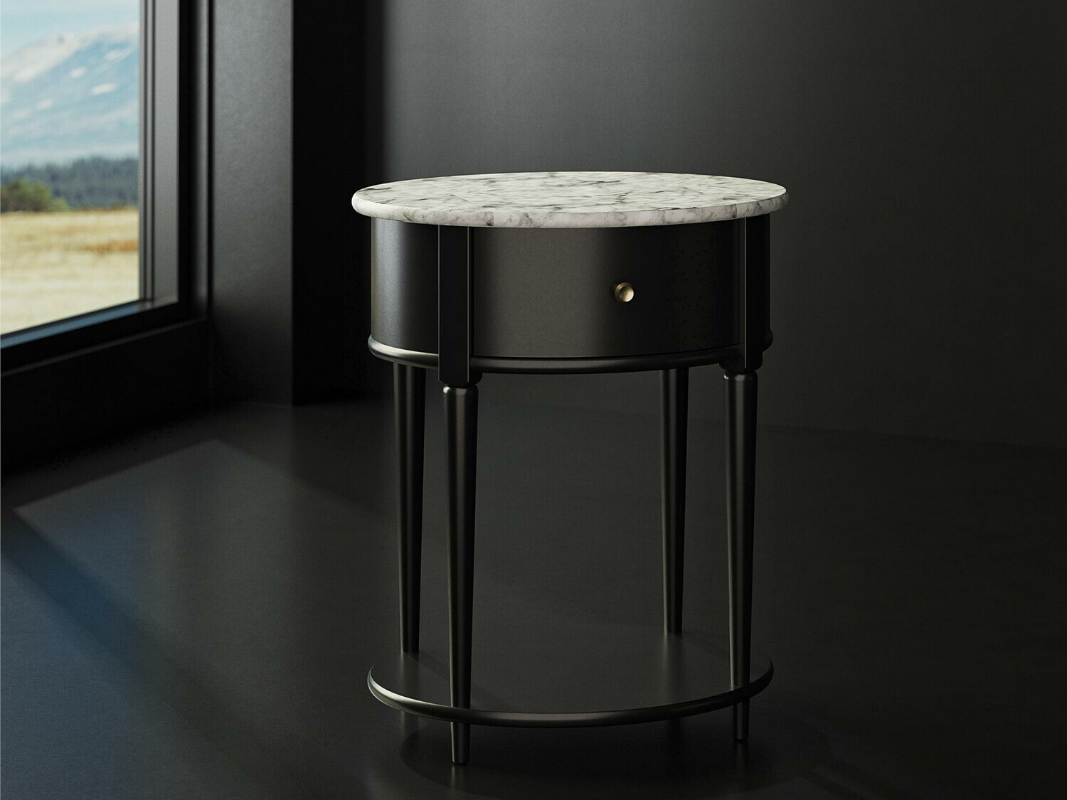 Kisasztal Tulsa 233 (Fekete + Fehér márvány)