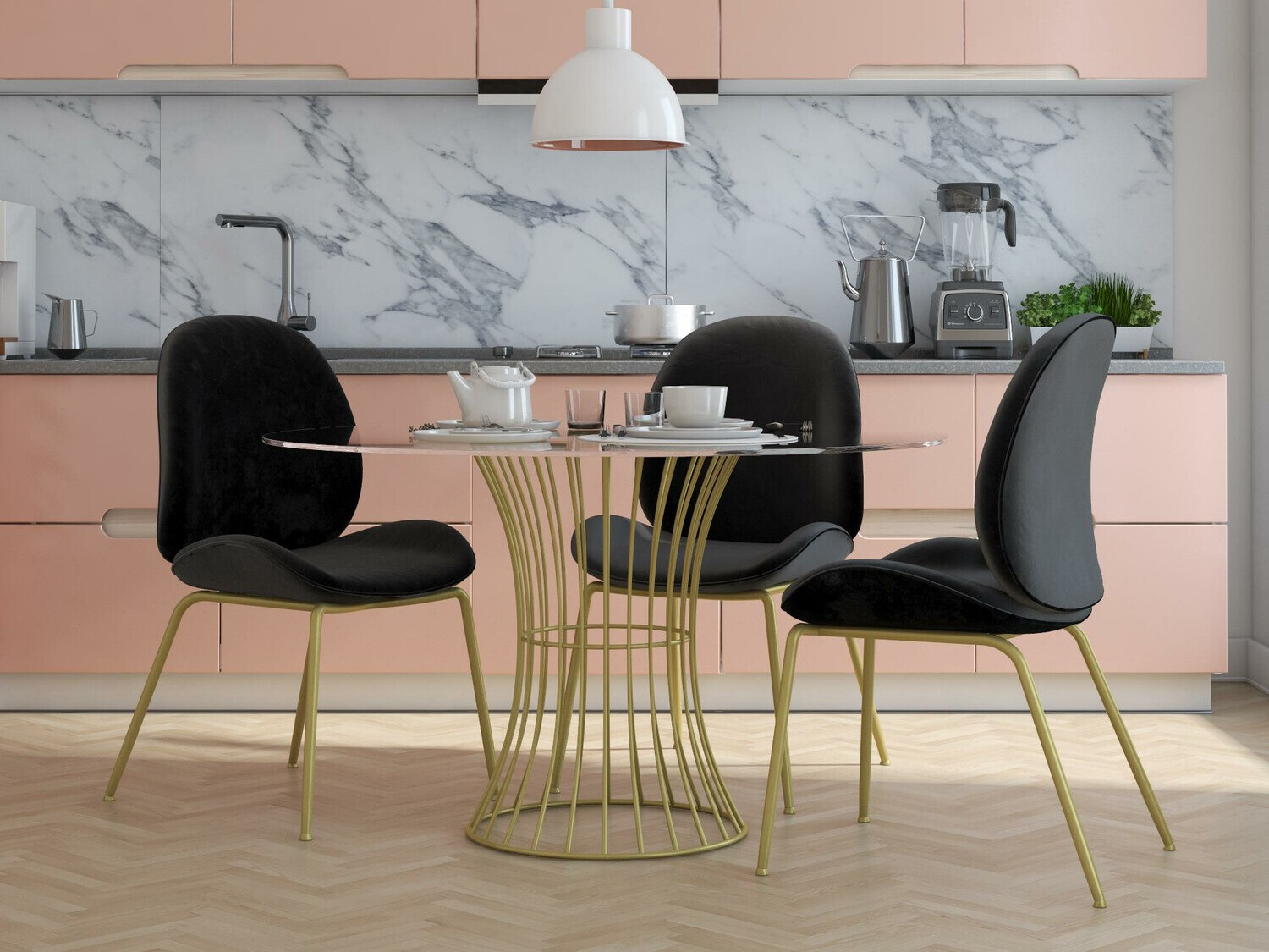 Szék CosmoLiving by Cosmopolitan 134 (Fekete + Sárgaréz)