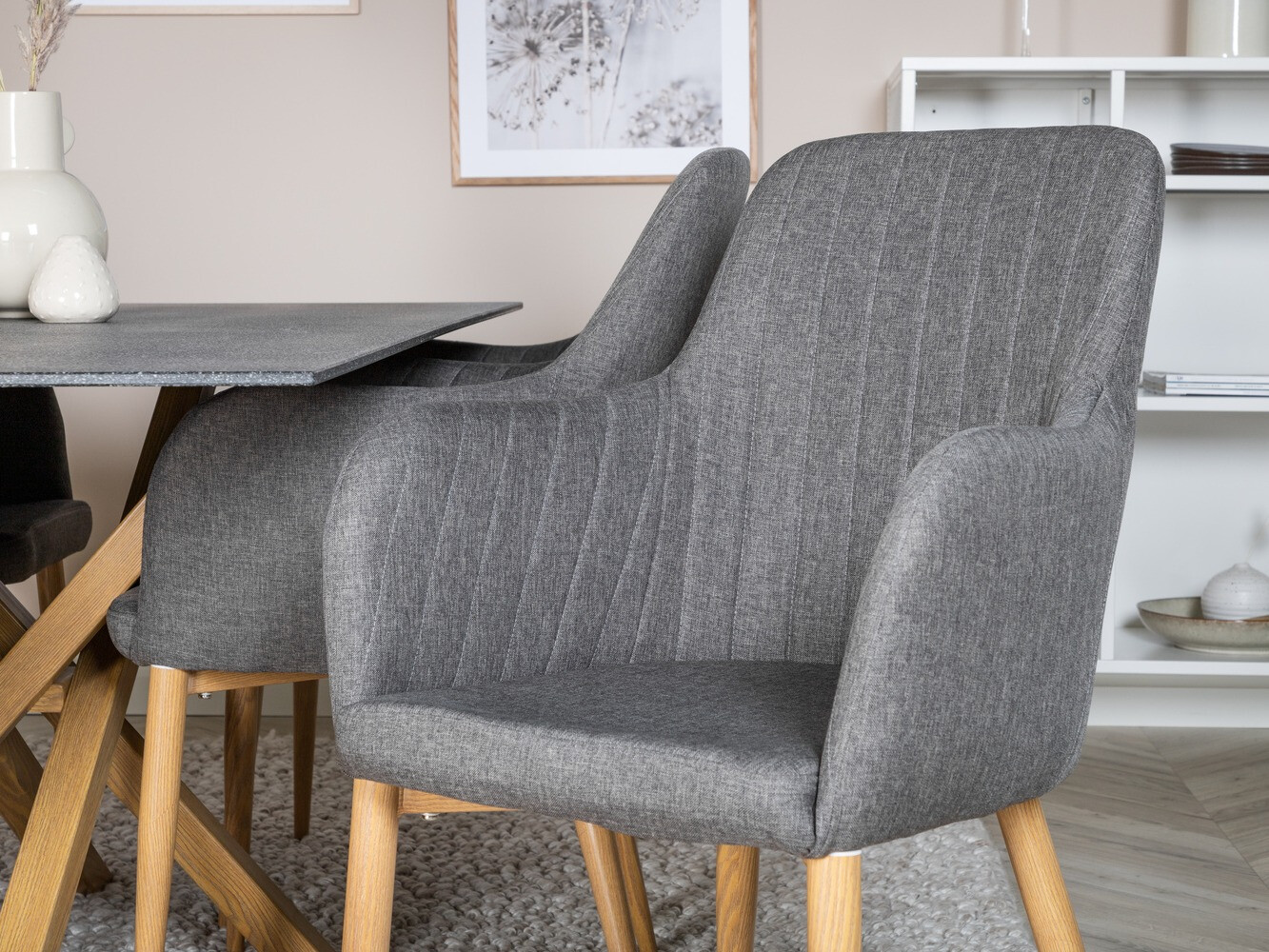 Étkezőgarnitúra Dallas 359 (Sötétszürke + Tölgy)