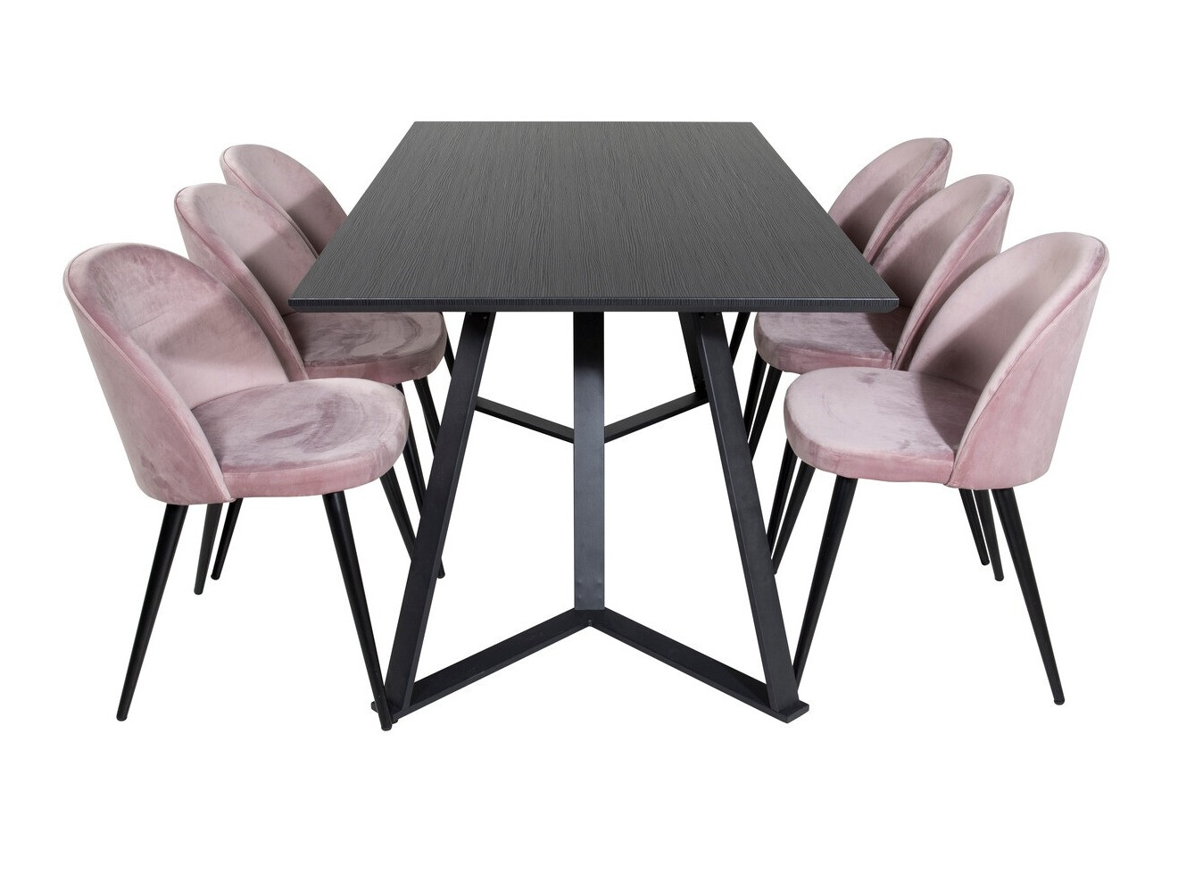 Étkezőgarnitúra Dallas 360 (Rózsaszín + Fekete)
