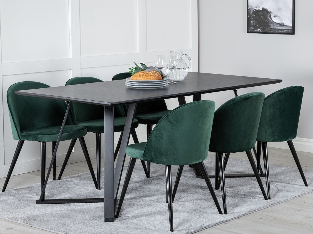 Étkezőgarnitúra Dallas 360 (Zöld + Fekete)