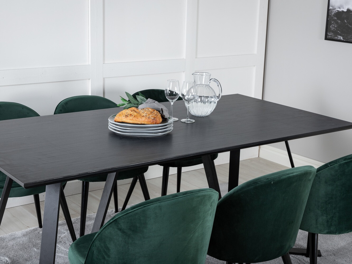 Étkezőgarnitúra Dallas 360 (Zöld + Fekete)