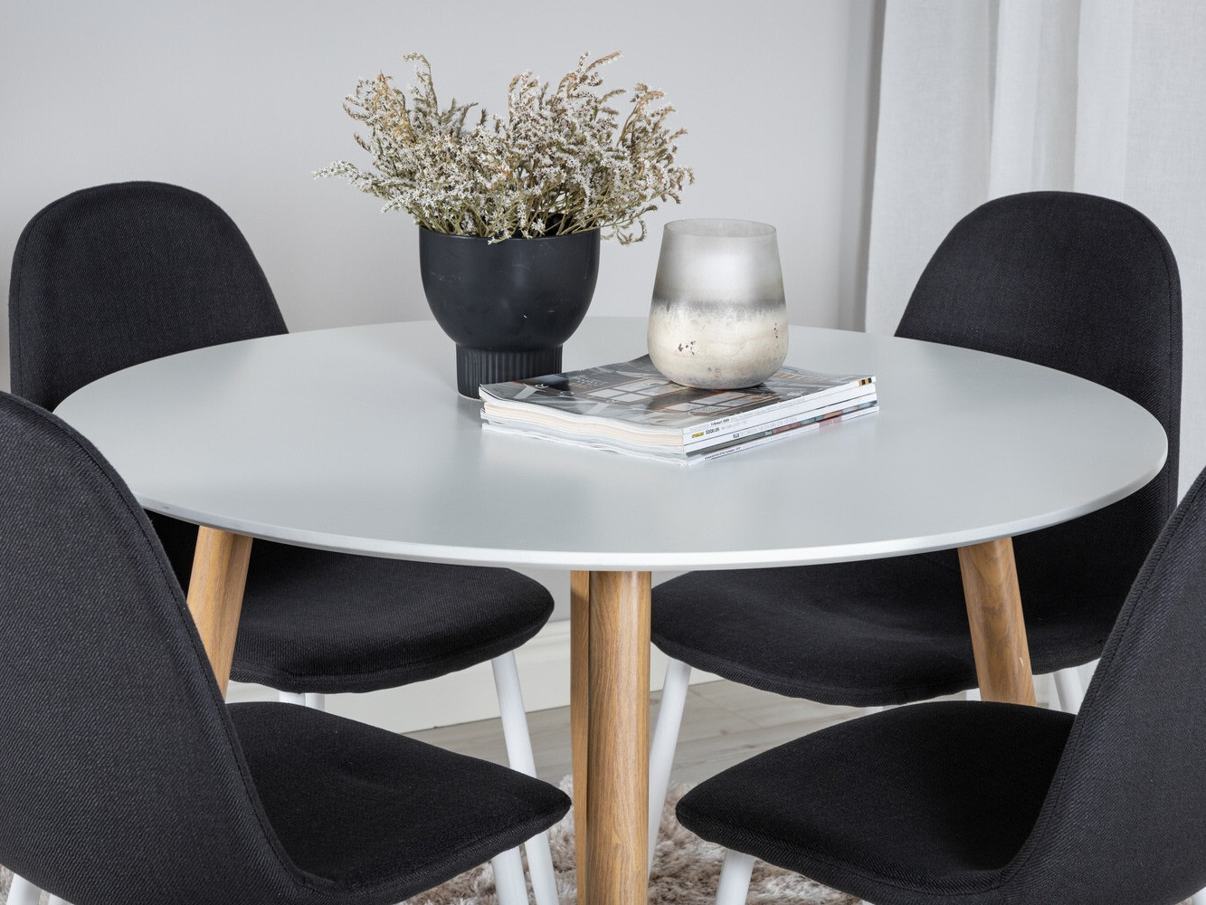 Étkezőgarnitúra Dallas 291 (Fekete + Fehér)