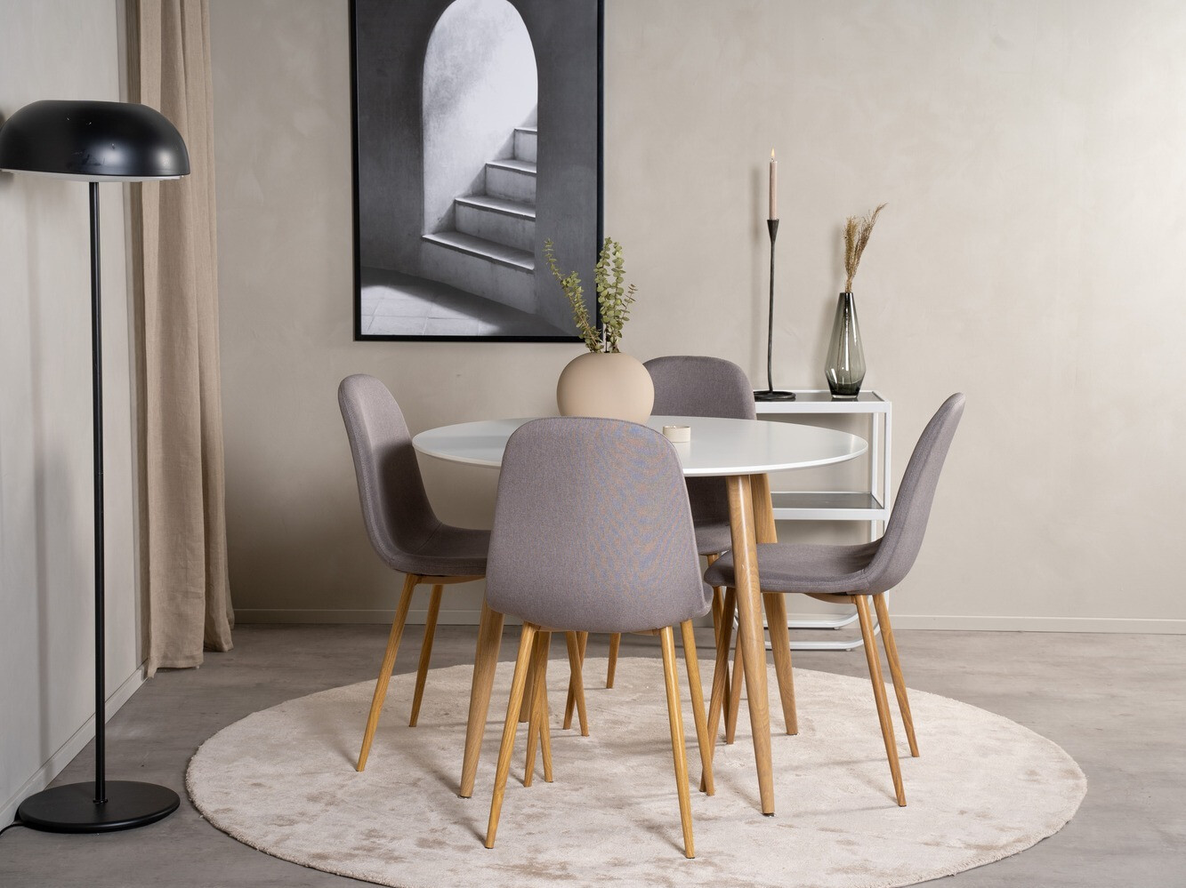 Étkezőgarnitúra Dallas 291 (Szürke + Tölgy)