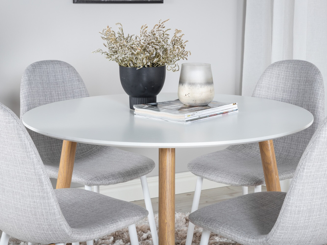 Étkezőgarnitúra Dallas 291 (Világosszürke + Fehér)