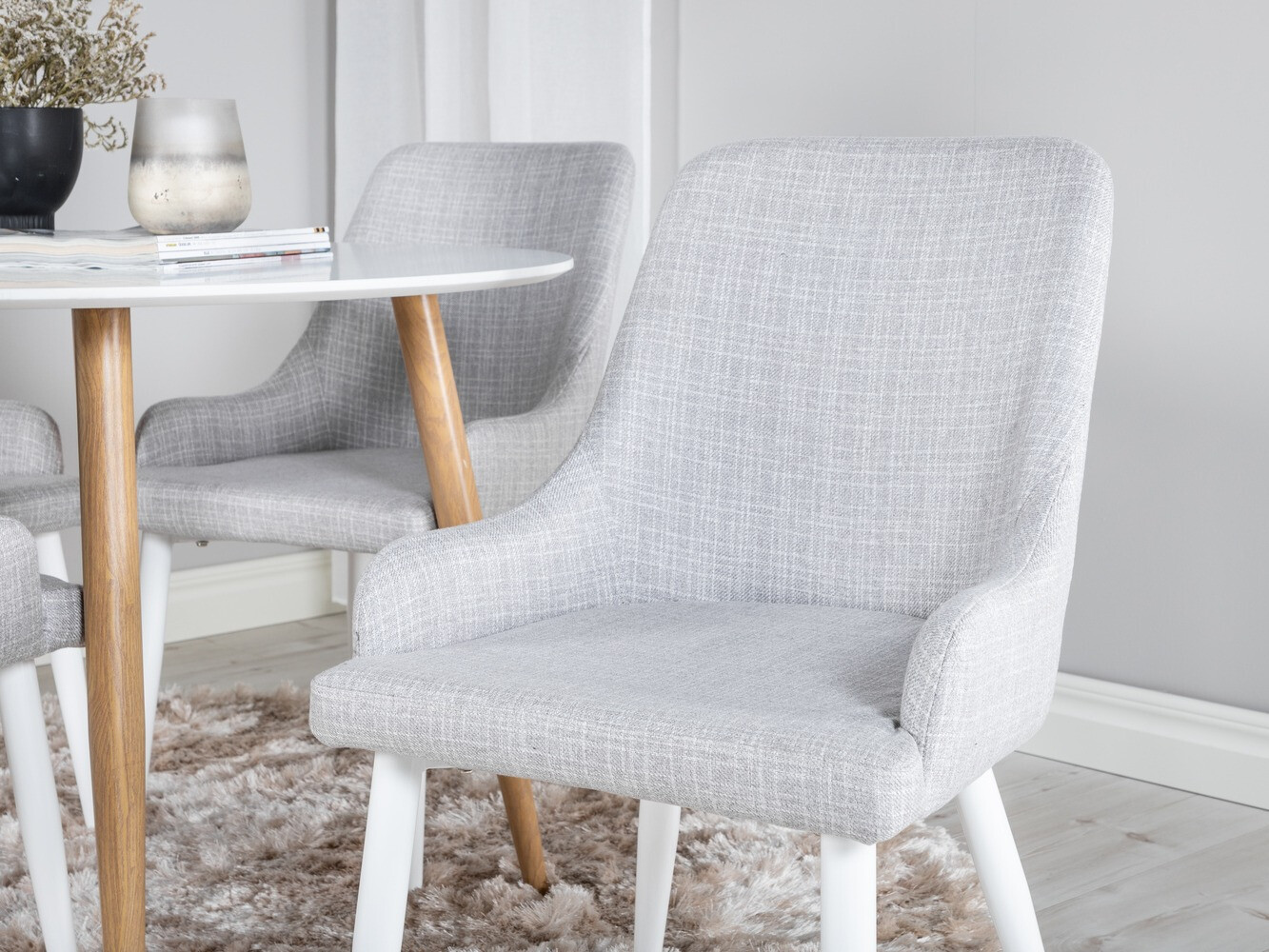 Étkezőgarnitúra Dallas 299 (Világosszürke + Fehér)