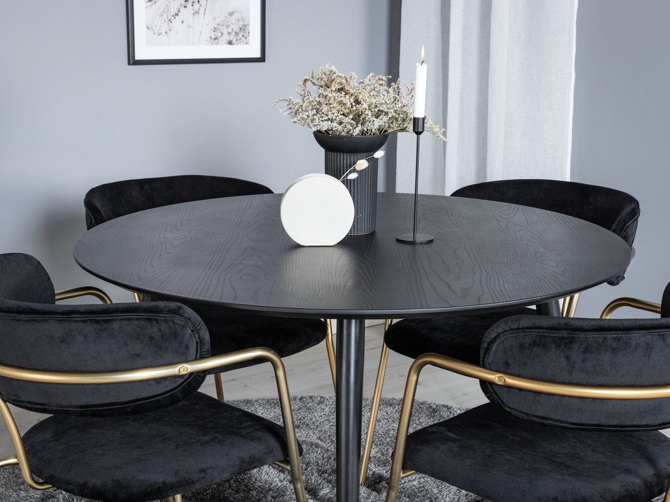 Étkezőgarnitúra Dallas 1180 (Fekete + Aranysárga)