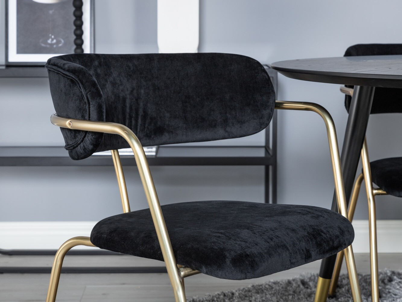 Étkezőgarnitúra Dallas 1180 (Fekete + Aranysárga)