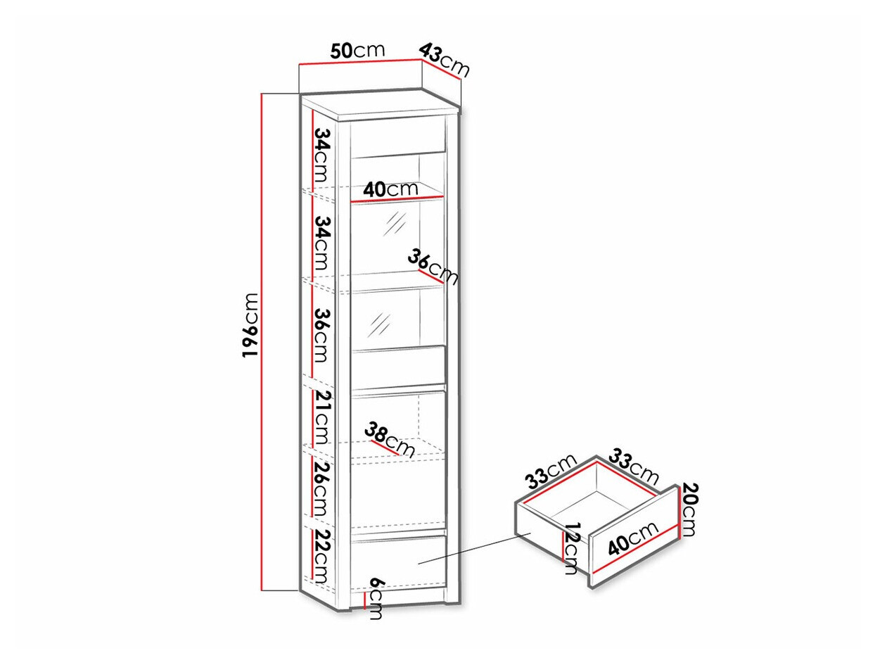 Könyvespolc Deldale 112 (Artisan tölgy + Fehér)