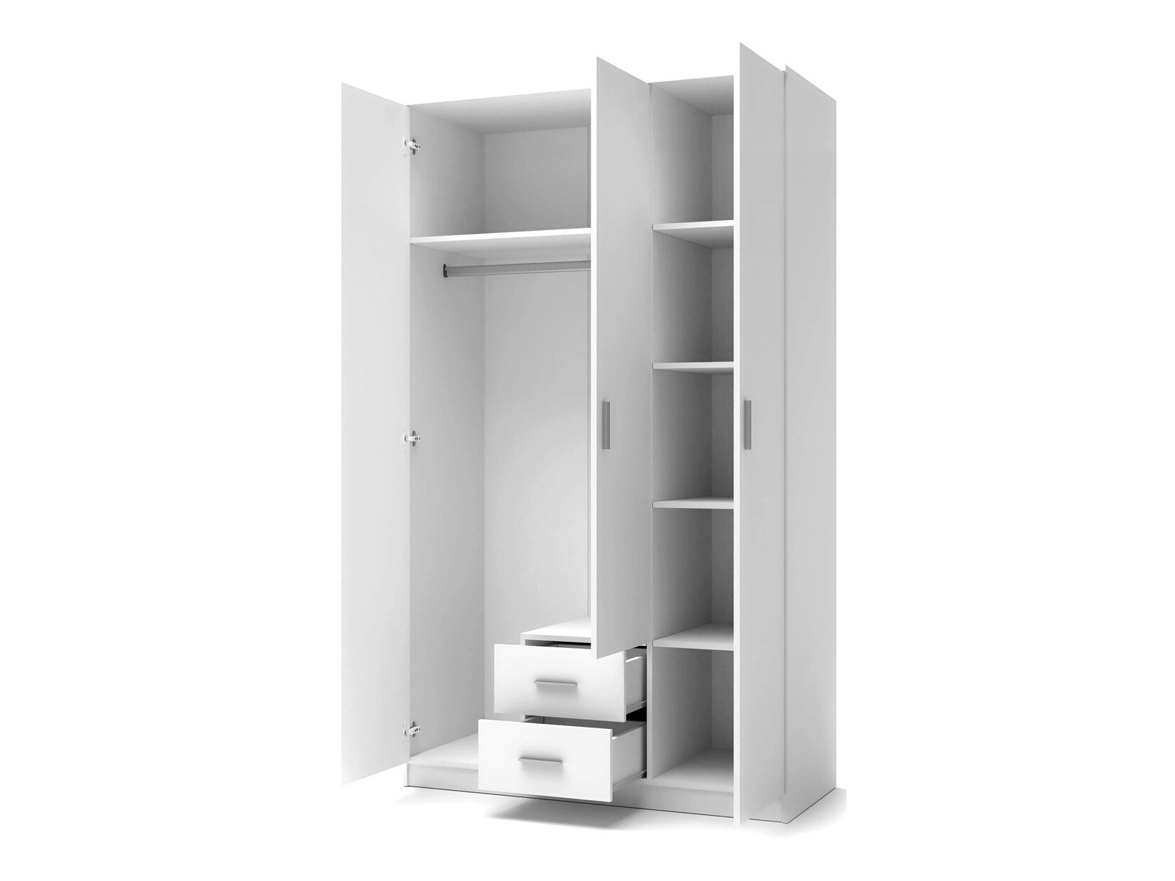 Gardróbszekrény Cirveso 113 (Sonoma tölgy + Fényes fehér)