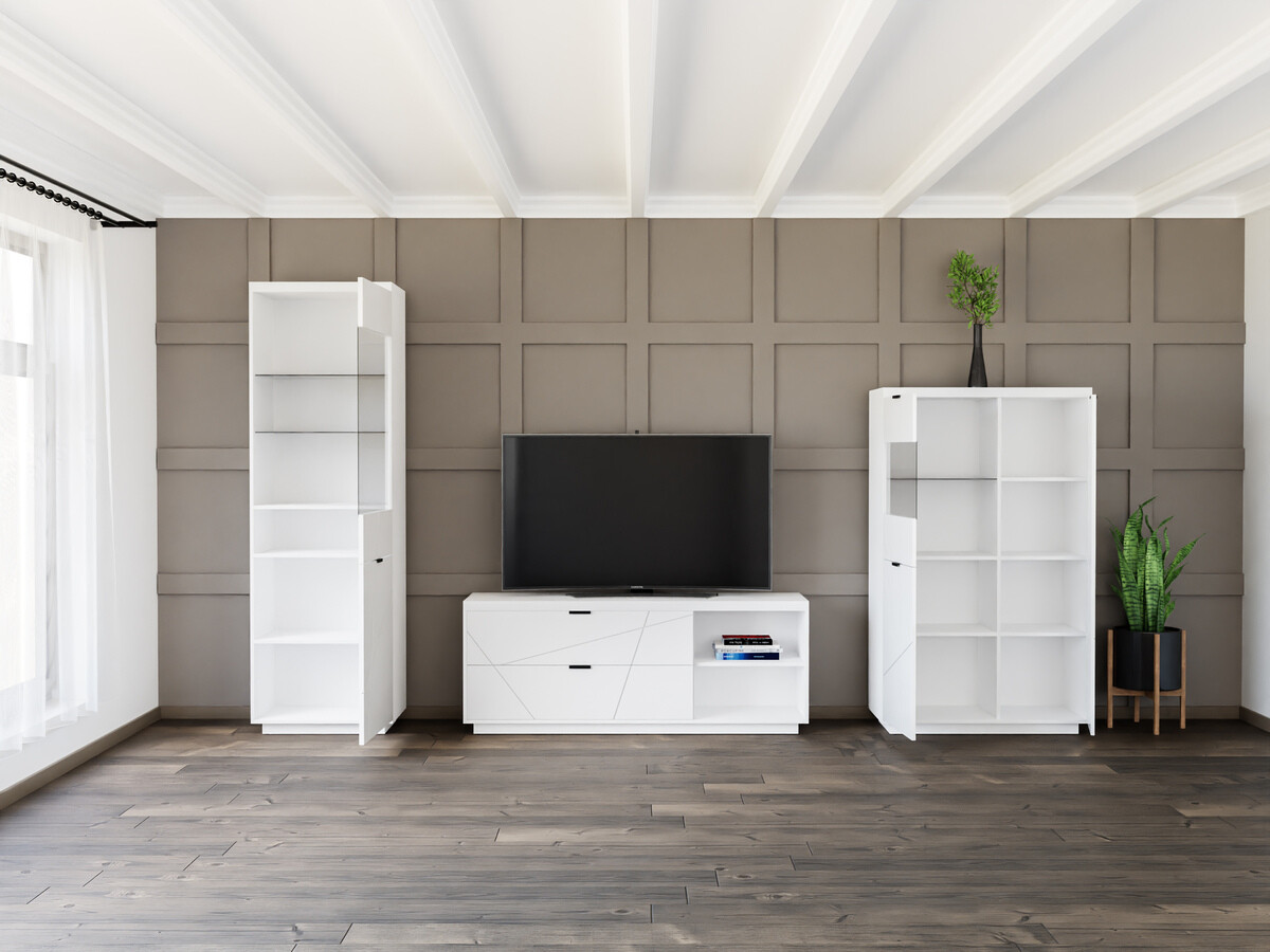 Nappali szett Fivale 112 (Fényes fehér + Fehér)