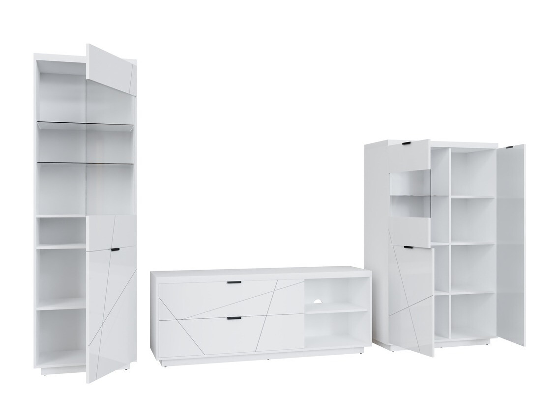 Nappali szett Fivale 112 (Fényes fehér + Fehér)