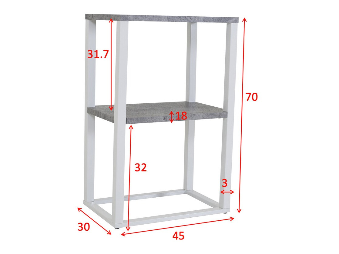 Kisasztal Dallas 3219 (Fehér + Beton)
