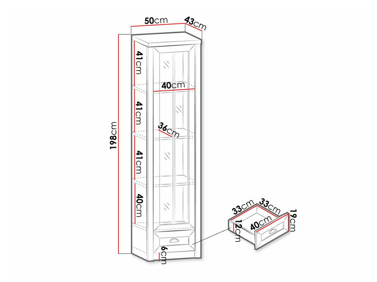 Könyvespolc Ferdore 147 (Lefkas tölgy + Anderson fenyő)
