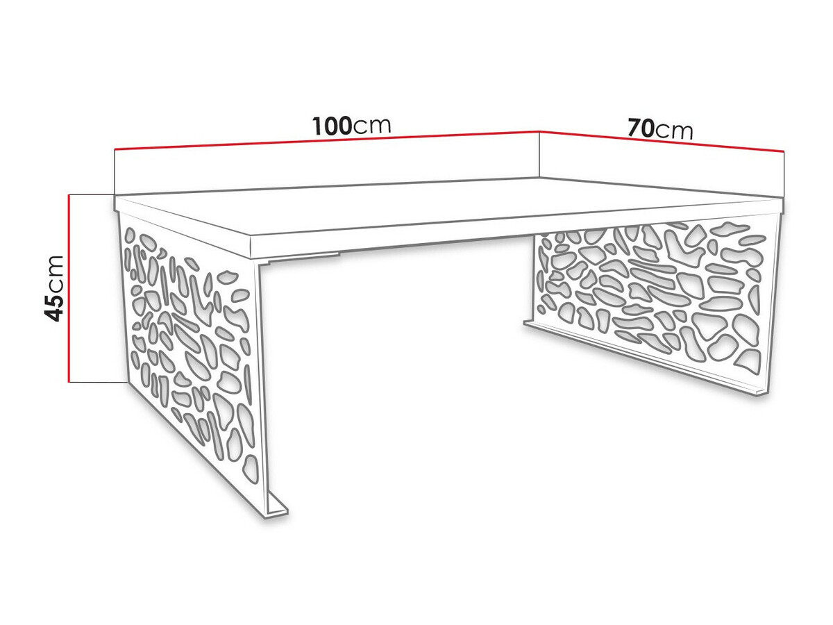 Dohányzóasztal Germantown 107 (Fényes fekete + Matt fekete)