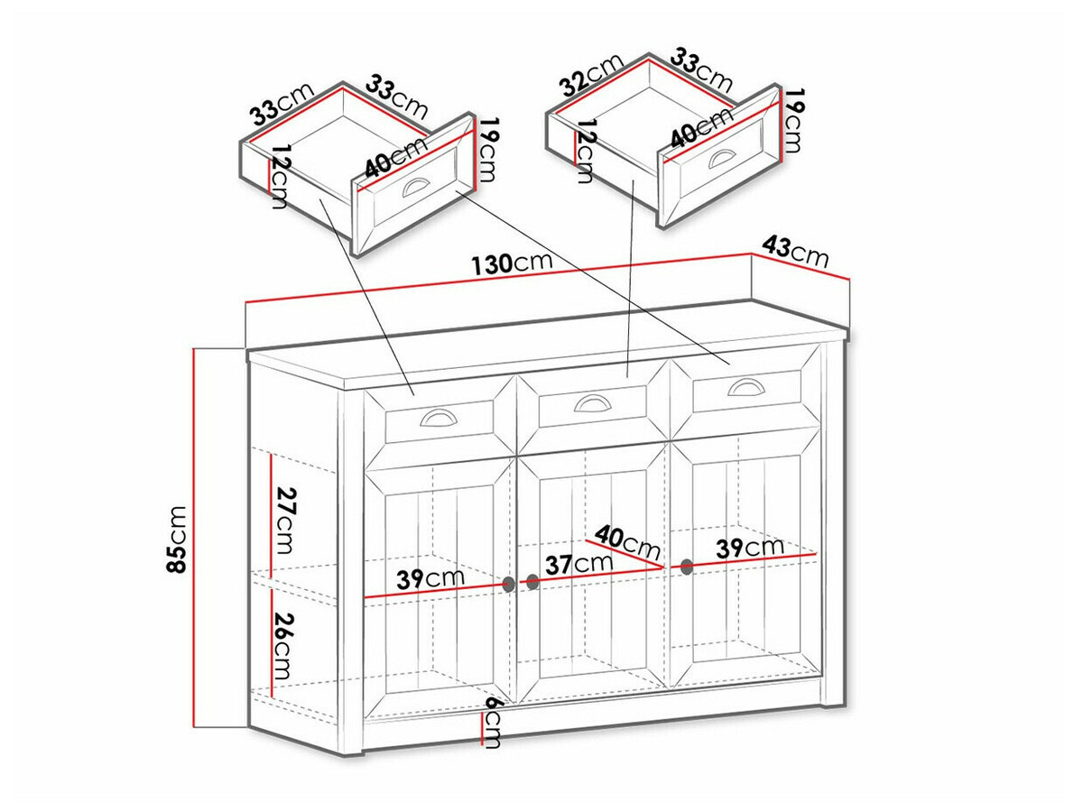 Komód Ferdore 158 (Szürke)