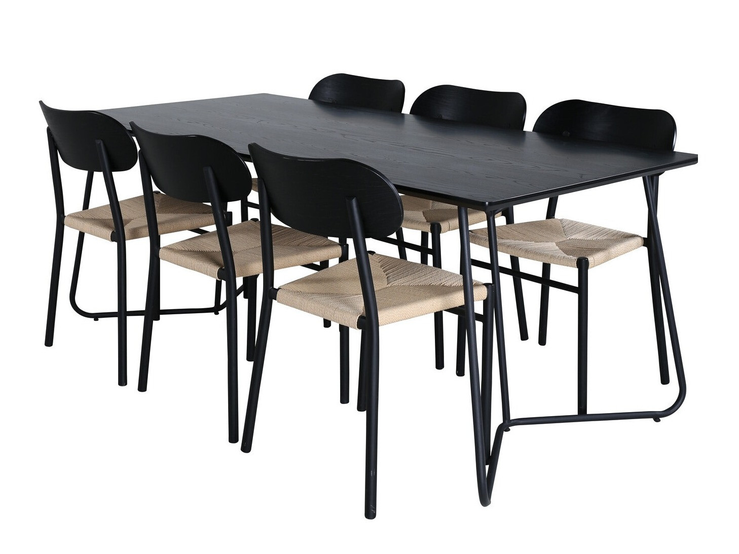 Étkezőgarnitúra Dallas 2716 (Fekete + Világosbarna)