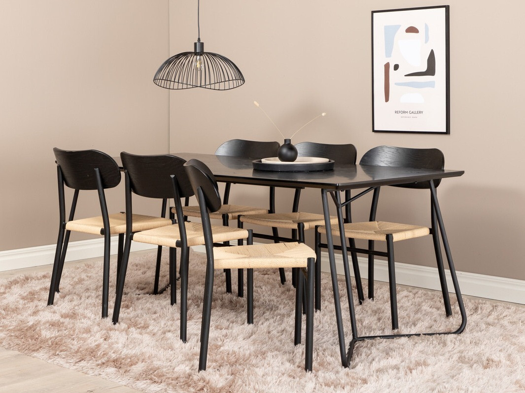 Étkezőgarnitúra Dallas 2716 (Fekete + Világosbarna)