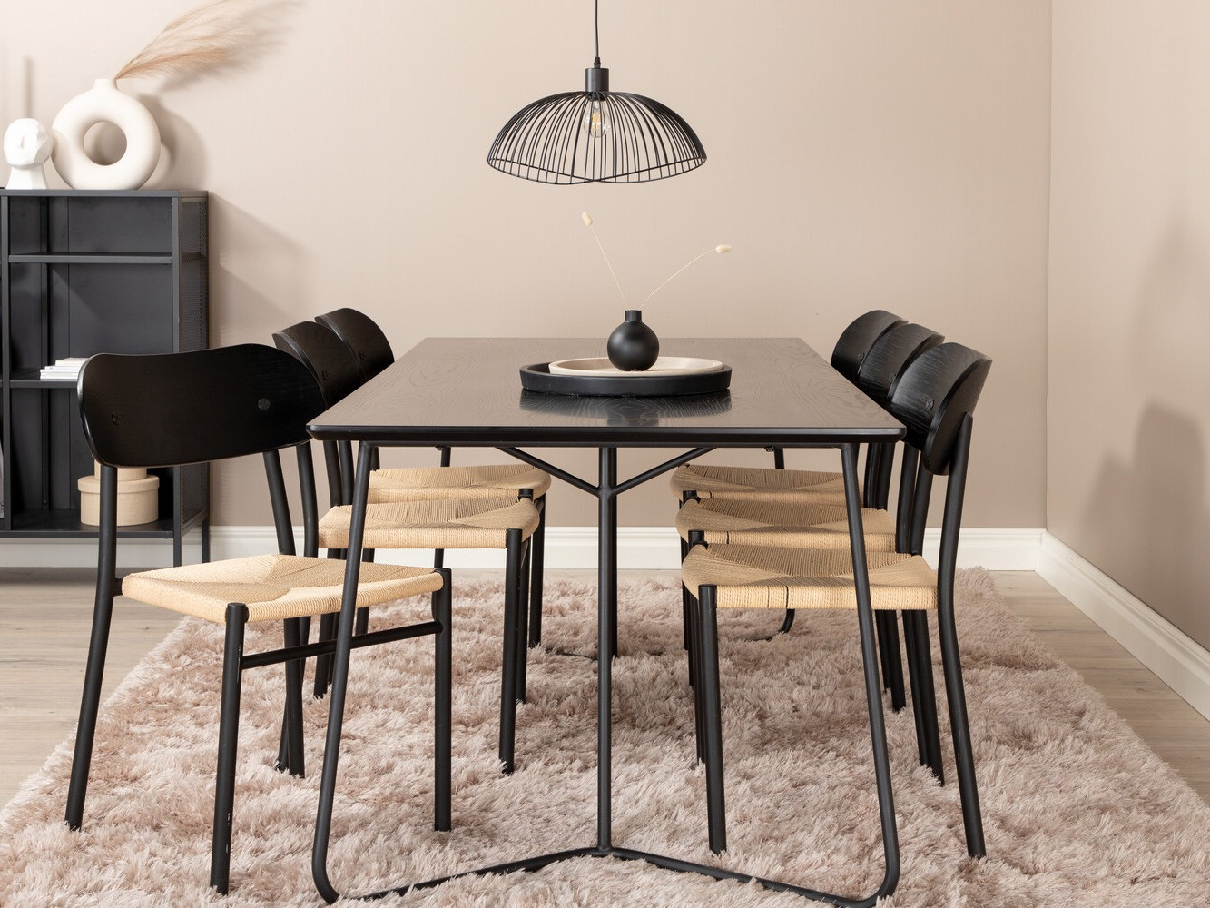 Étkezőgarnitúra Dallas 2716 (Fekete + Világosbarna)