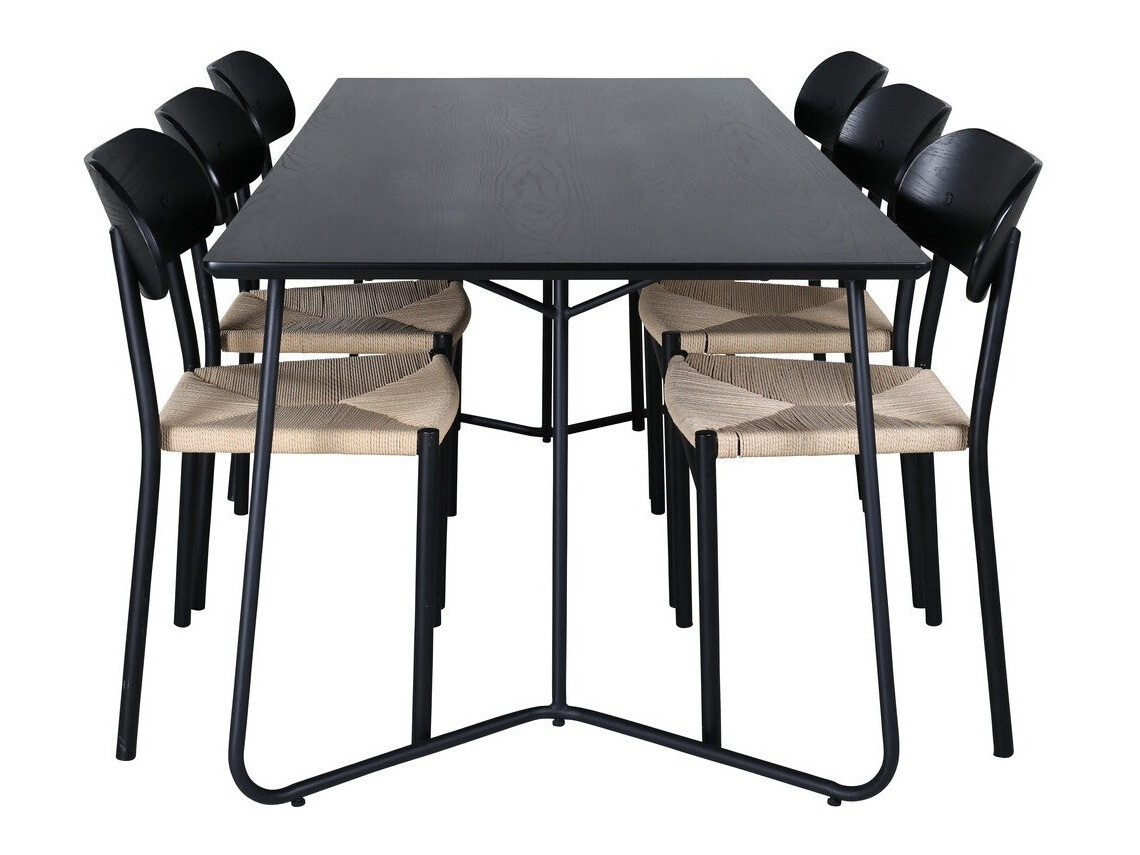 Étkezőgarnitúra Dallas 2716 (Fekete + Világosbarna)