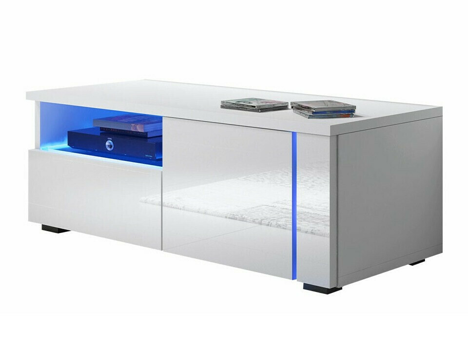 TV-állvány Nashville 132 (Fehér + Fényes fehér)