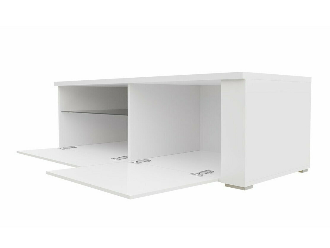 TV-állvány Nashville 132 (Fehér + Fényes fehér)