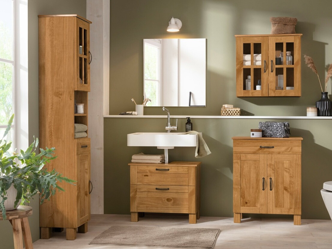 Álló fürdőszoba szekrény Ophlevu 106 (Fenyő)