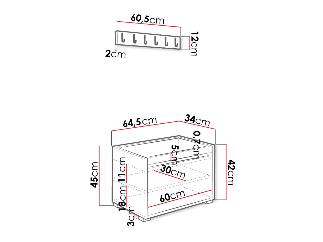 Előszoba garnitúra Comfivo Pinus II