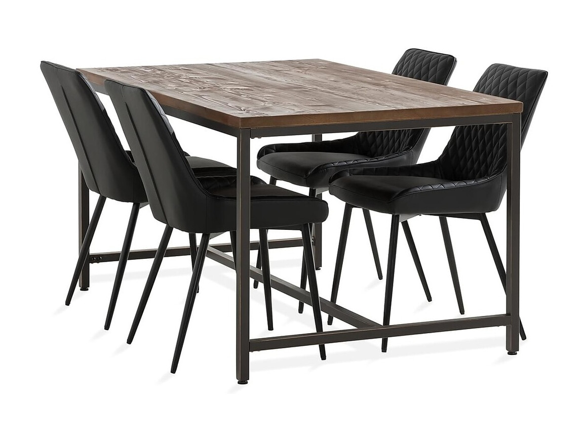 Étkezőgarnitúra Parkland 249 (Barna + Fekete)