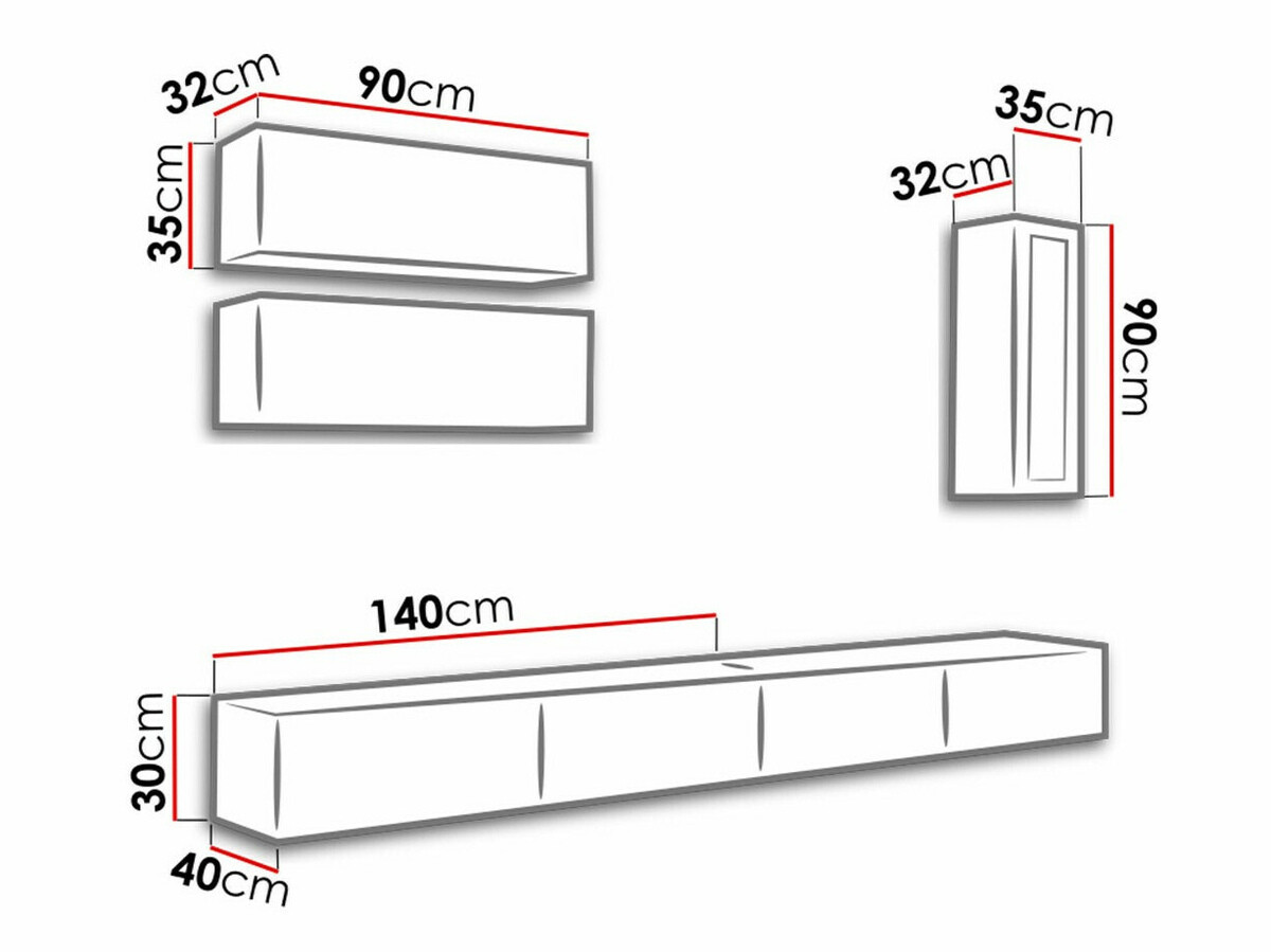 Nappali szett Venenou 137 (Fekete + Fényes fekete)