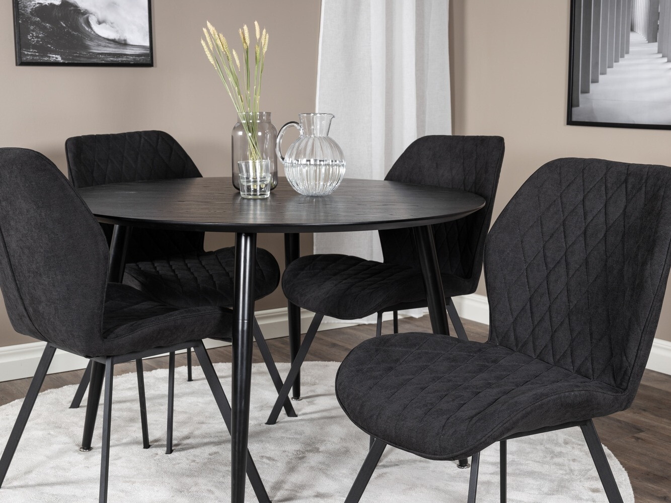 Étkezőgarnitúra Dallas 1562 (Fekete)