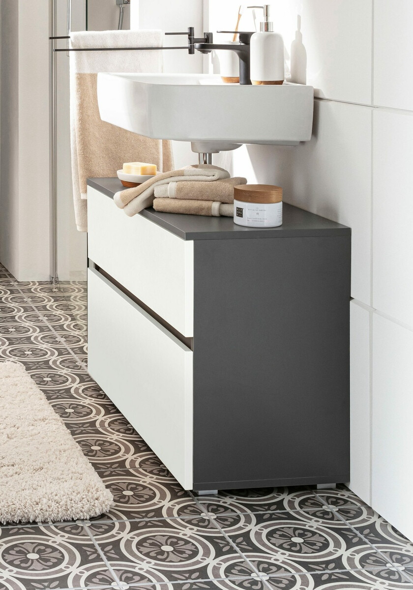Mosdó alatti szekrény Soncamu 109 (Fehér + Antracit)