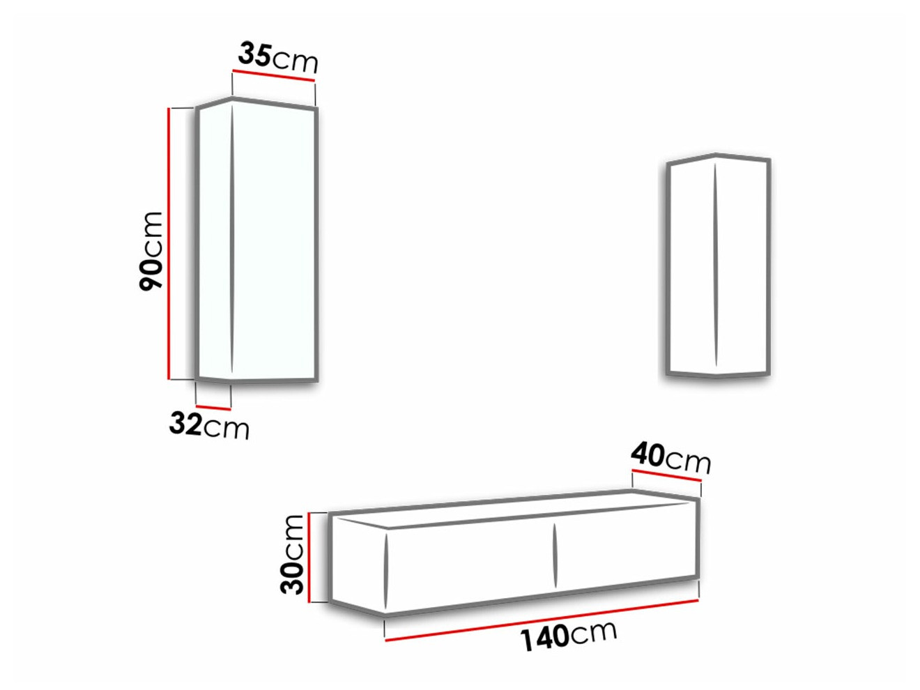Nappali szett Venenou 141 (Fehér + Fényes fehér)