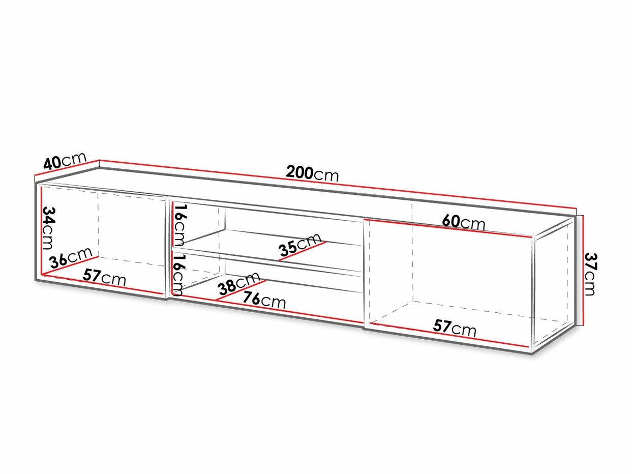 TV-állvány Imago II (Fehér + Fényes fehér)
