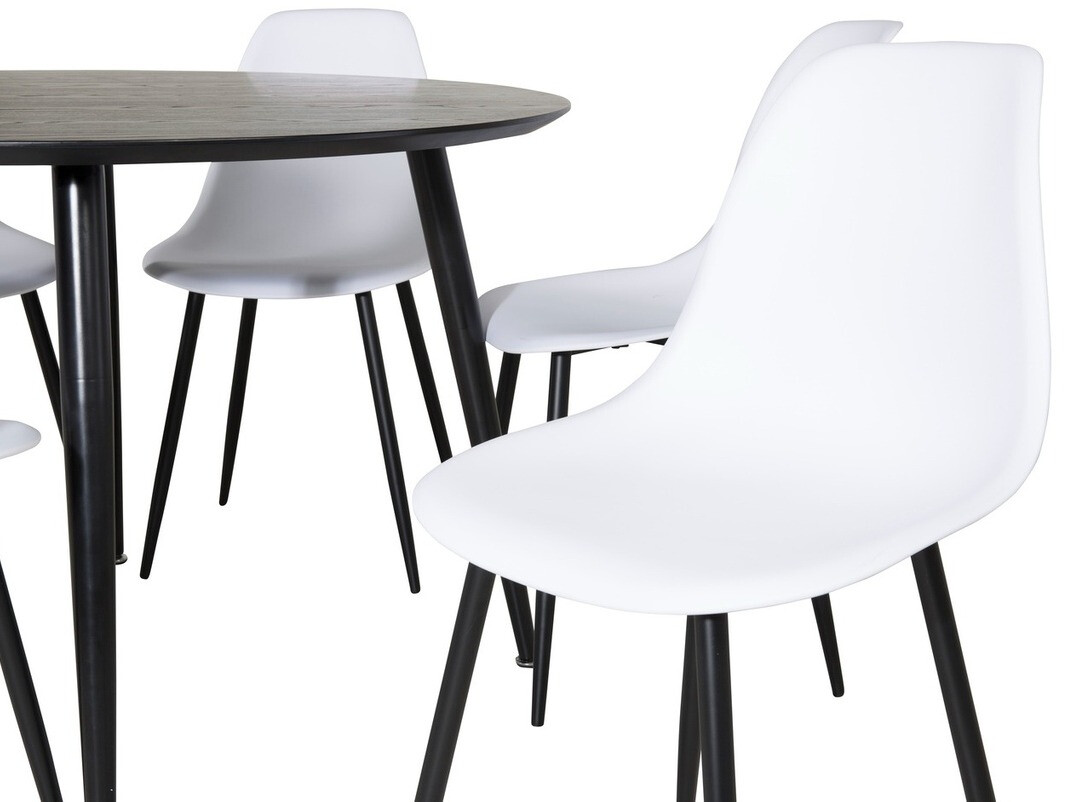 Étkezőgarnitúra Dallas 1563 (Fehér + Fekete)