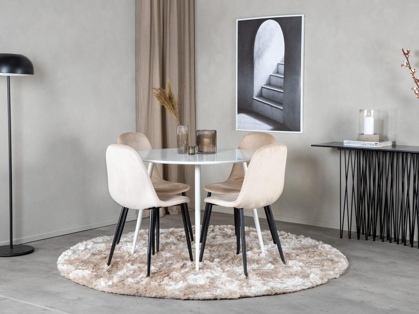 Étkezőgarnitúra Dallas 1581 (Krém + Fekete)