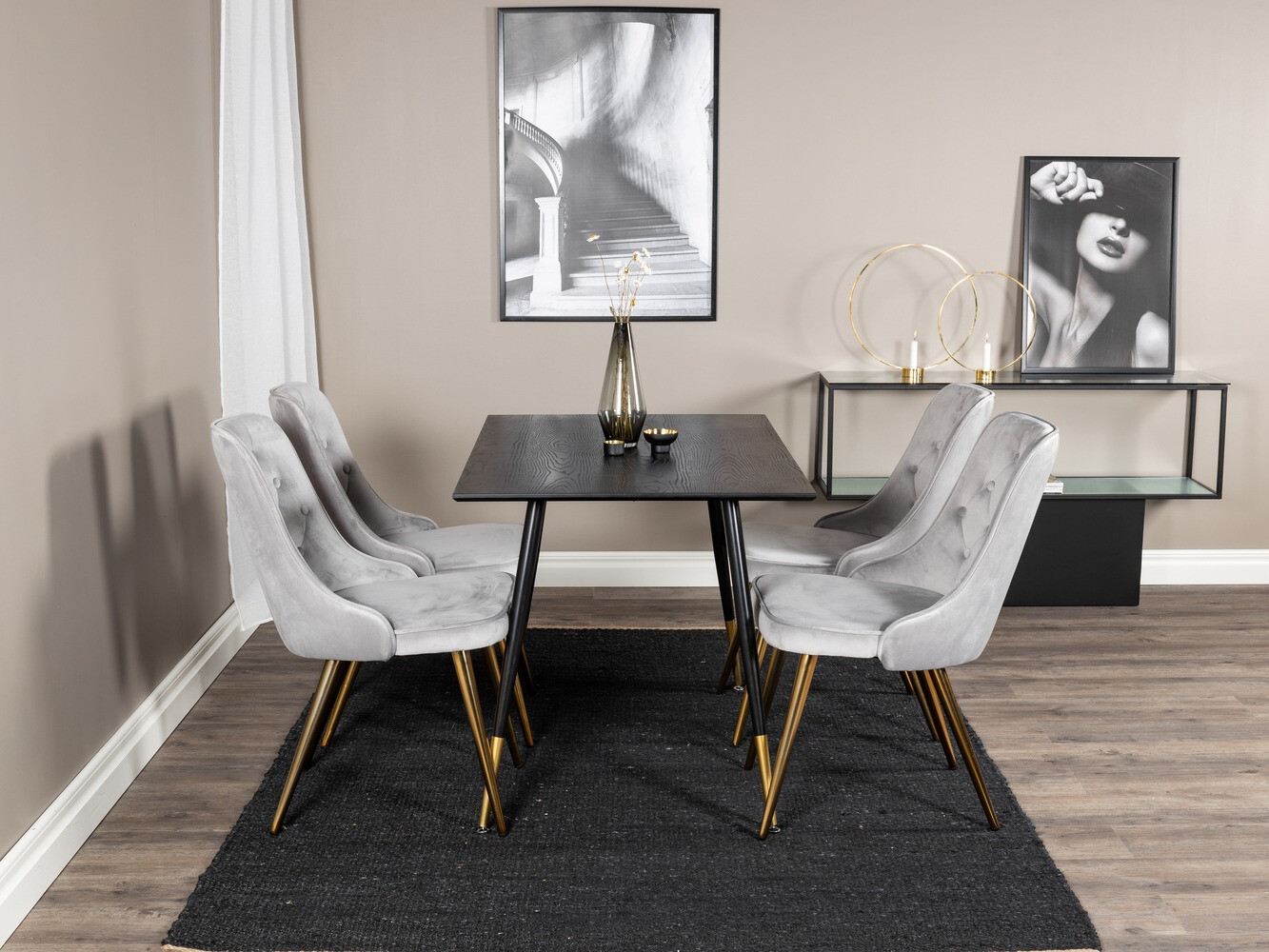 Étkezőgarnitúra Dallas 1673 (Szürke + aranysárga)