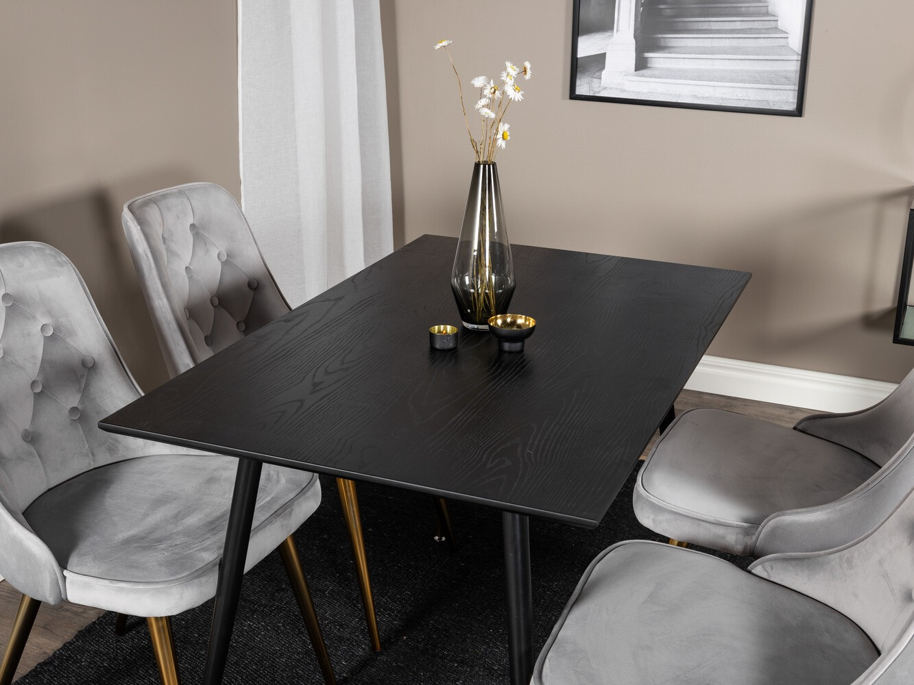 Étkezőgarnitúra Dallas 1673 (Szürke + aranysárga)