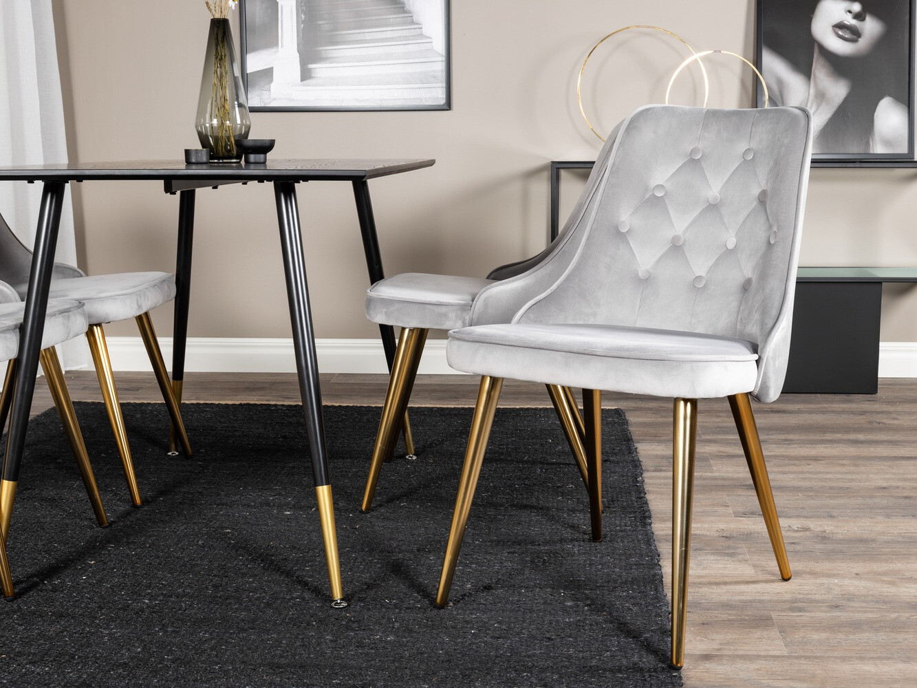 Étkezőgarnitúra Dallas 1673 (Szürke + aranysárga)