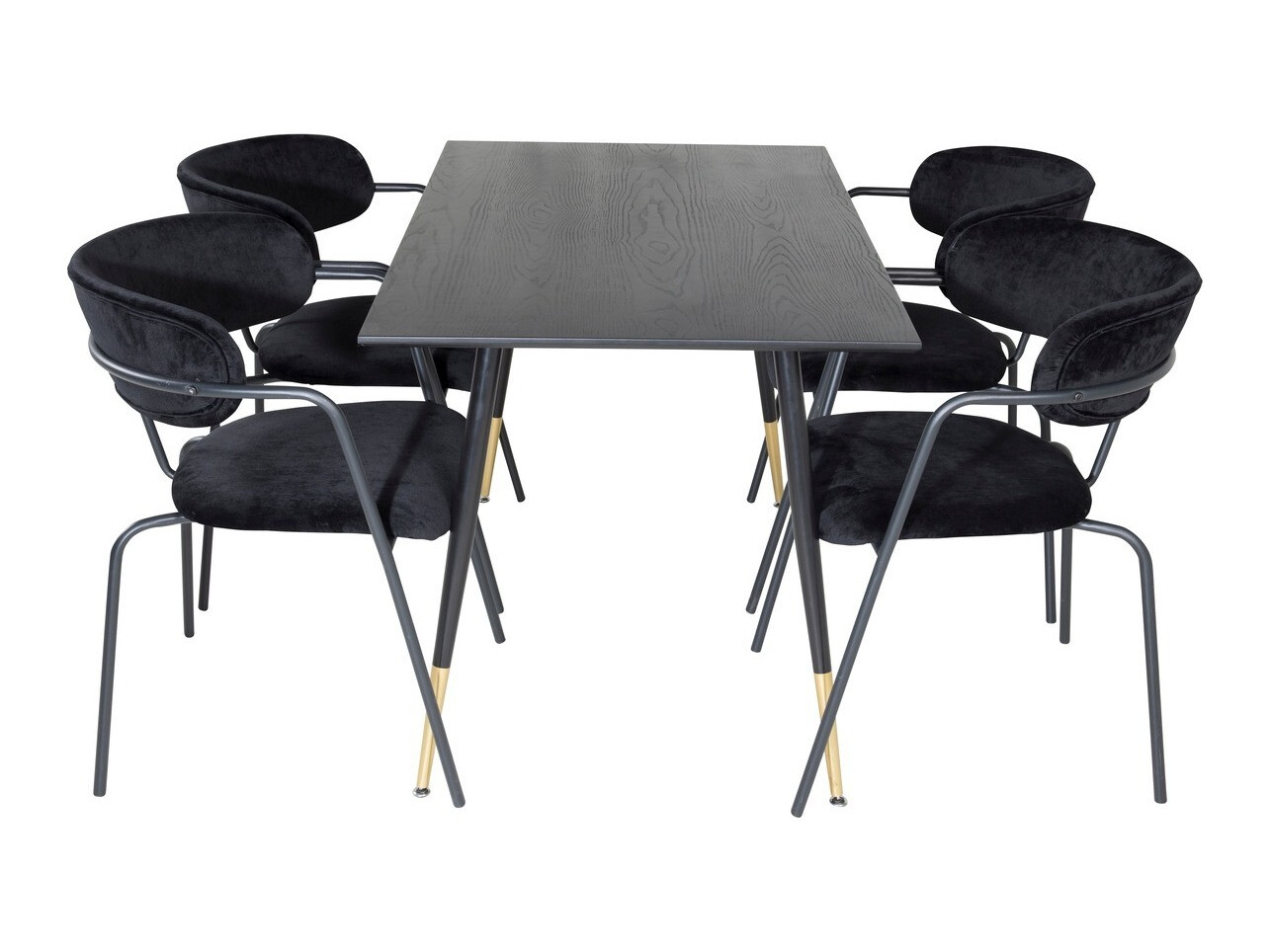 Étkezőgarnitúra Dallas 1694 (Fekete + Szürke)